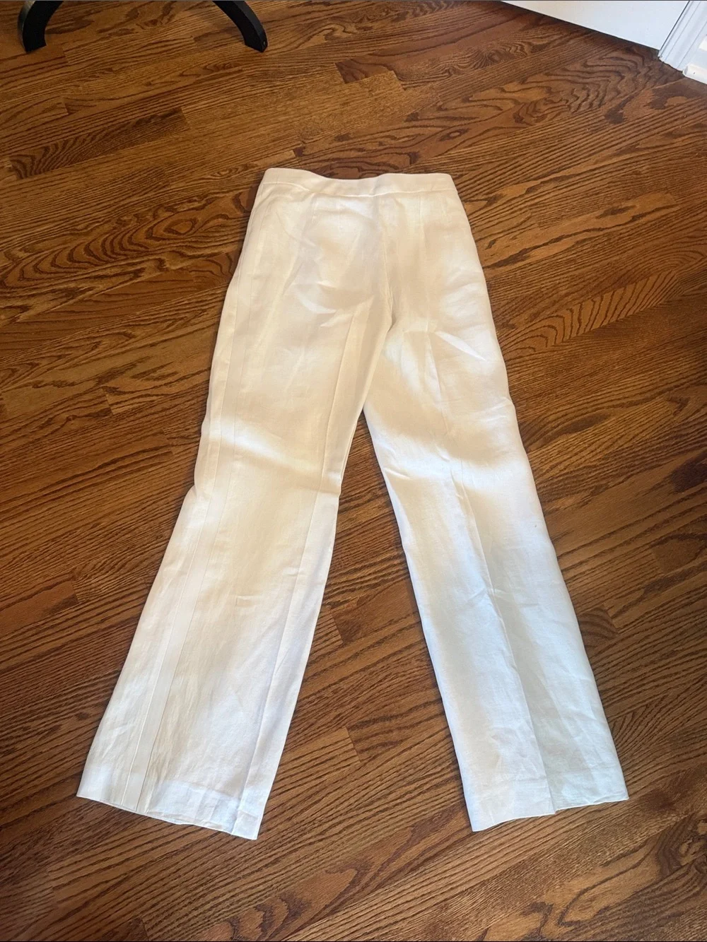 Women's white Tuxedo Wide-Leg Linen Pants